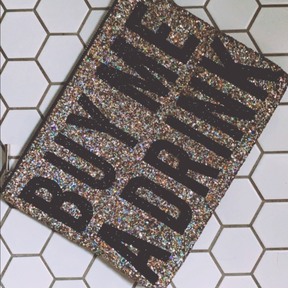 BUY ME A DRINK Glitter Clutch